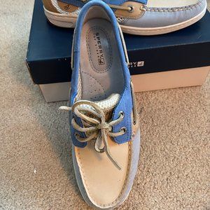 Tan and Blue Sperry's
